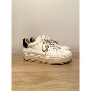 Kurt Geiger London Women’s Leather Platform Sneakers Size 7 White Black